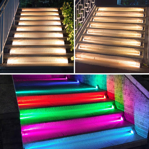 Ellasay outdoor stair lights offer long run time and eco-friendly solar charging.