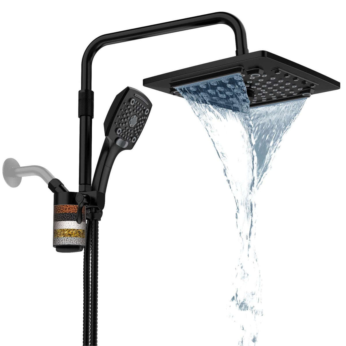 ELLO&ALLO filtered rain shower head 10-inch face for broad coverage.
