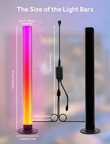Packaging includes remote, control box, bases, and USB cable
