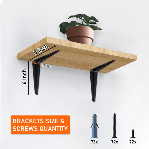 ELSKER&HOME black metal L-bracket provides durable, rust-resistant shelf support for home spaces.