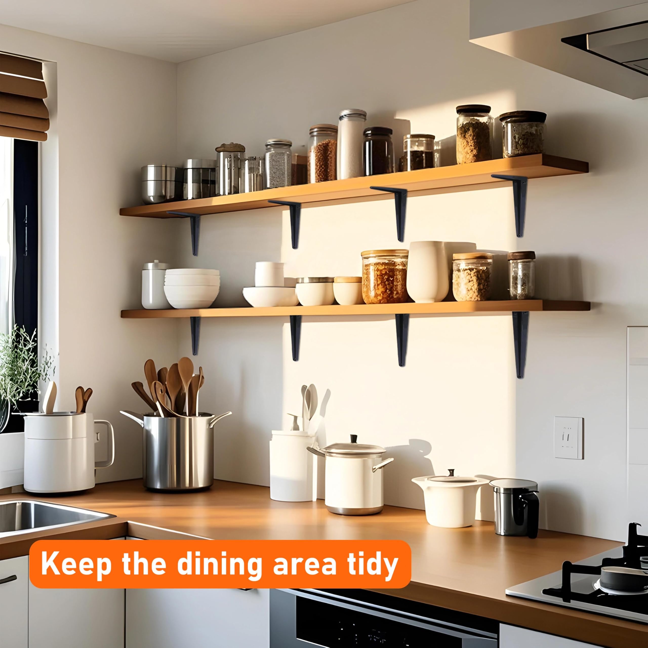 ELSKER&HOME wall-mounted corner brace helps save space with sturdy support.