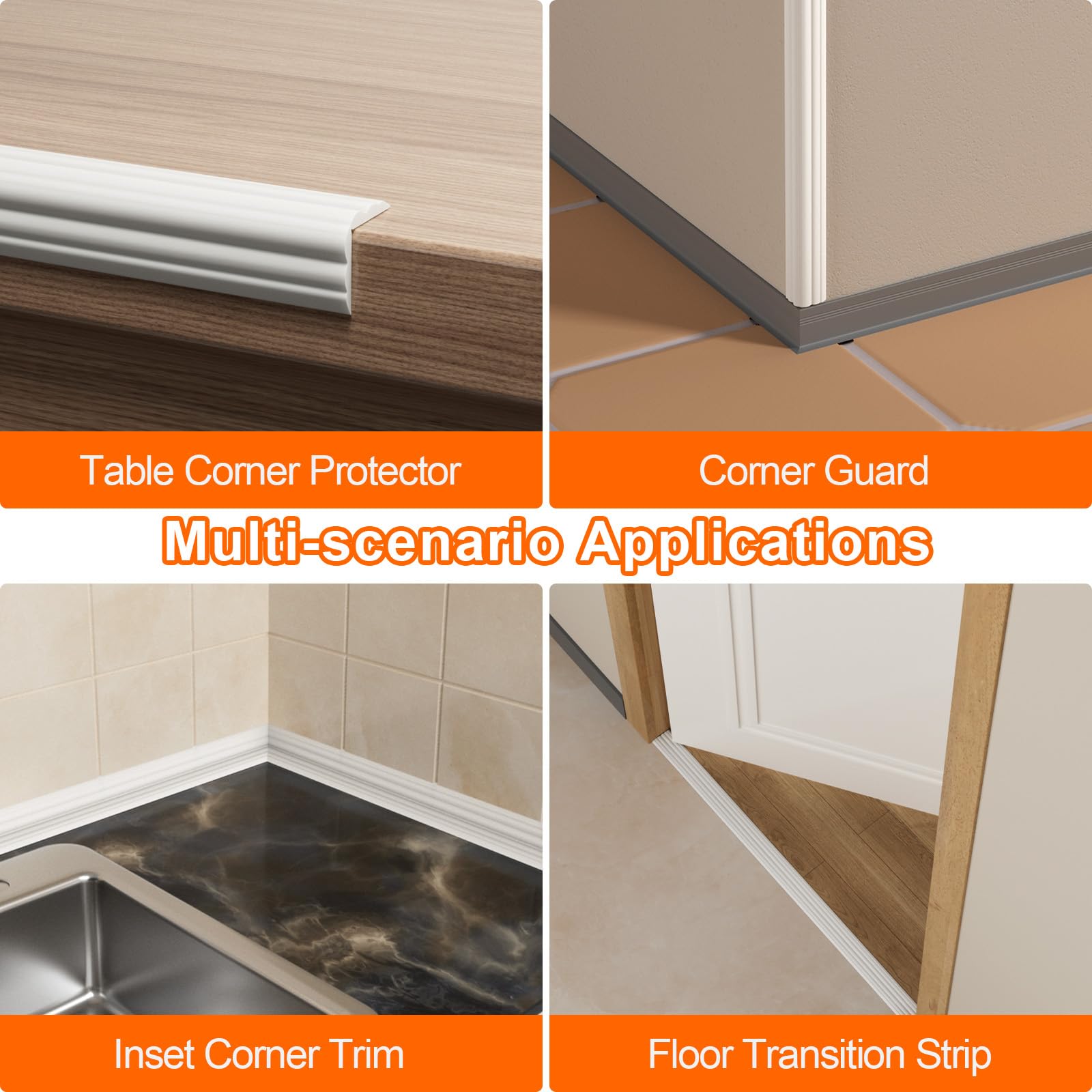 Elvone corner trim in waterproof material for durable protection