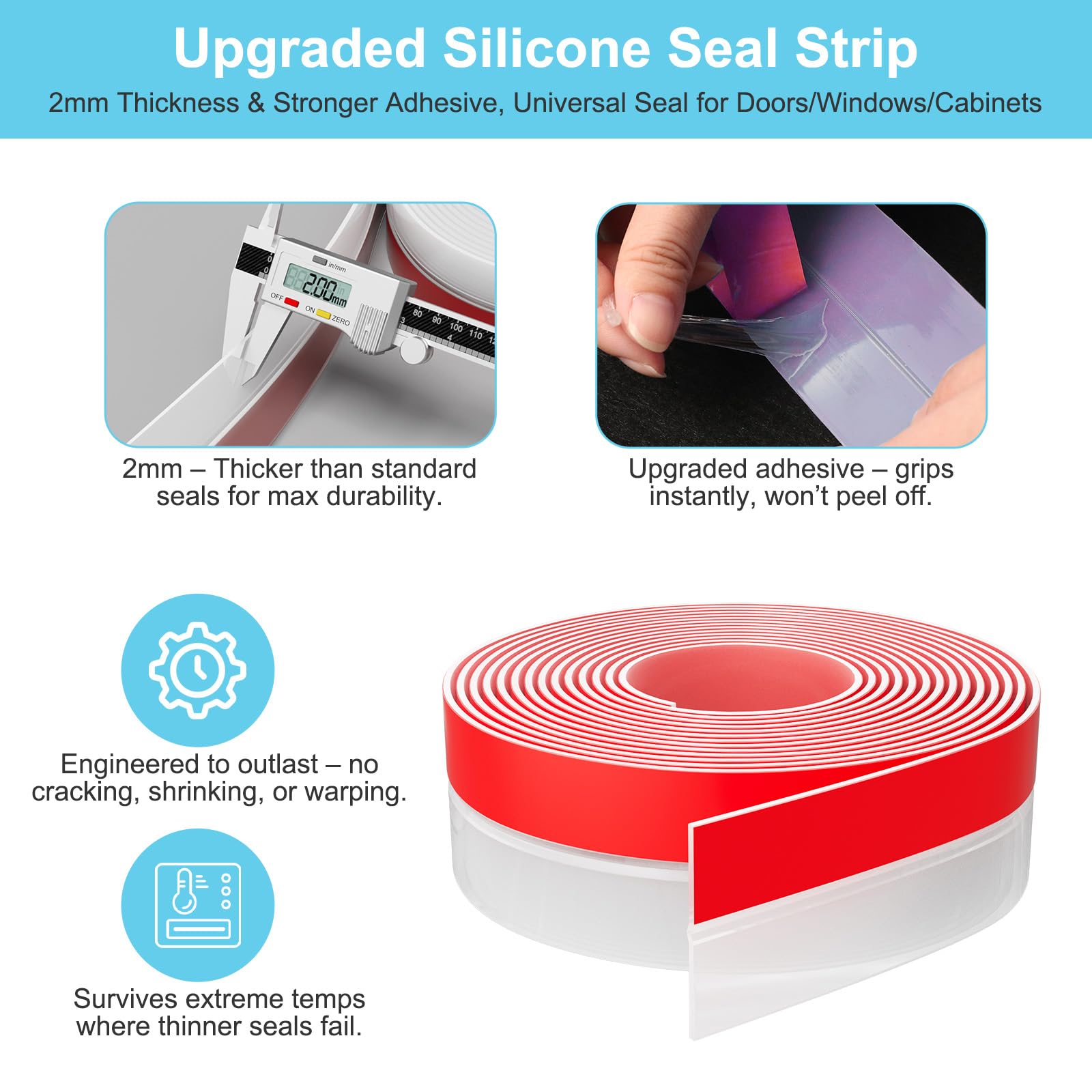 Elvone gap seal on door edge demonstrating draft blocking.