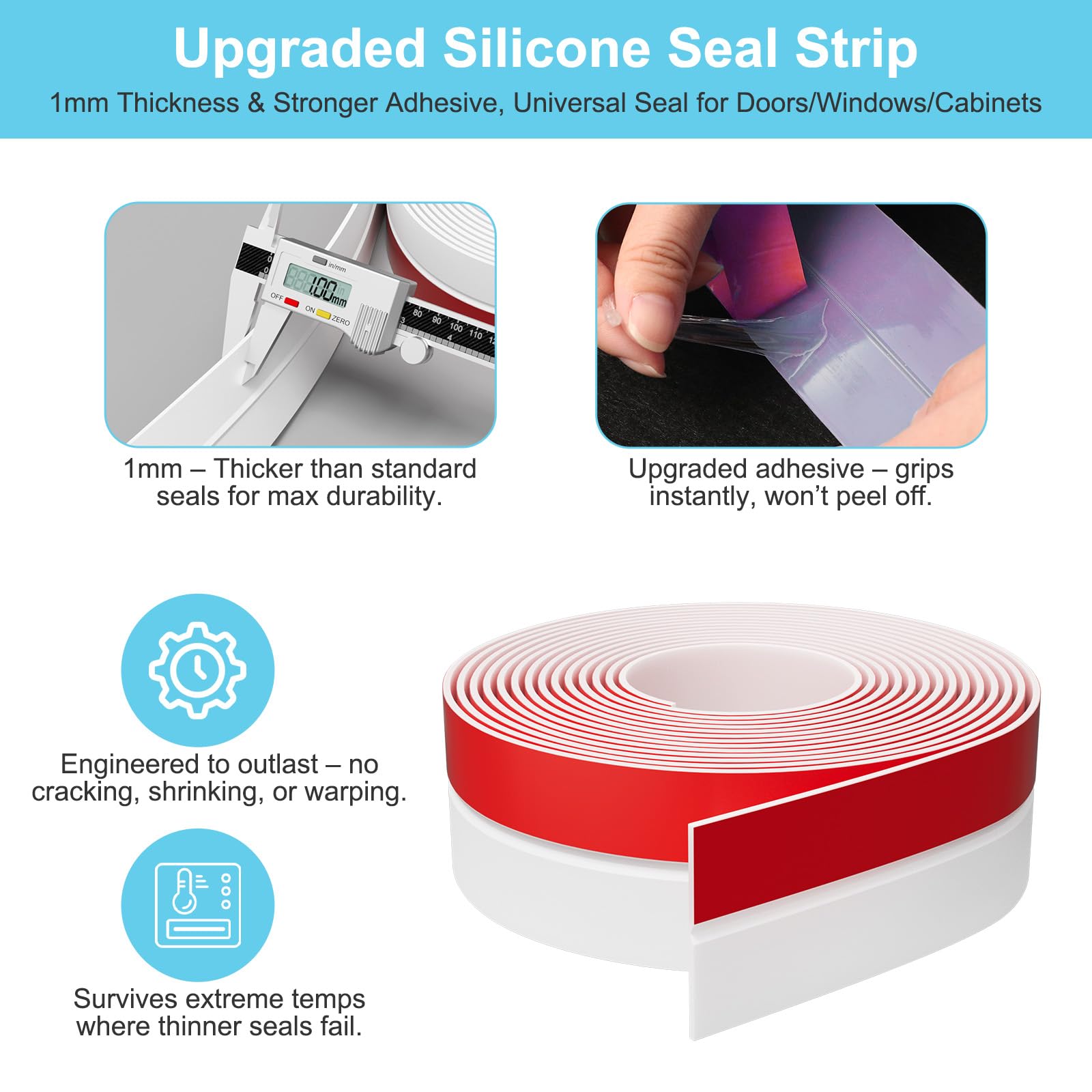 Elvone self-adhesive back for quick installation on doors and windows