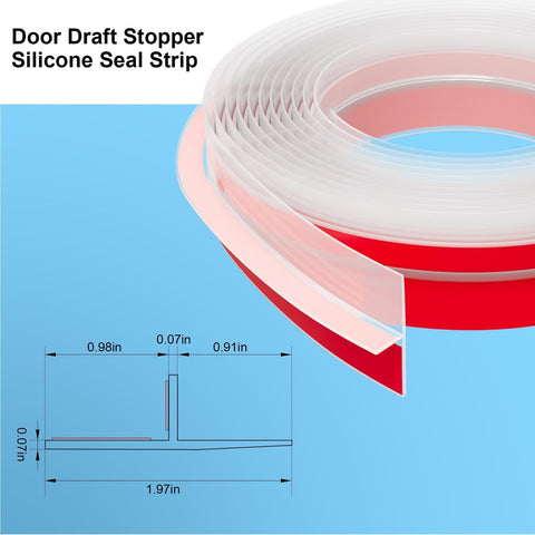 Elvone silicone seal strip 20ft provides versatile weather sealing for doors and windows.