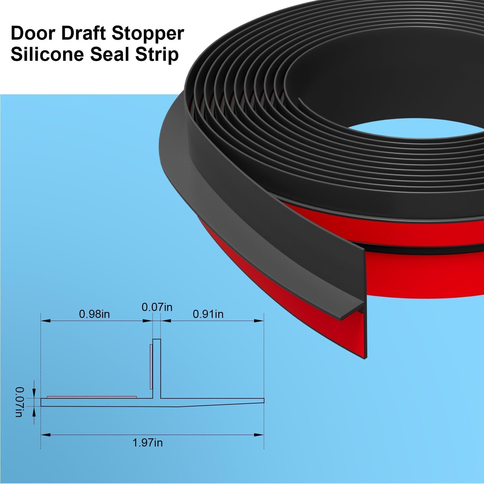 Elvone draft stopper mounted on door edge shows seal.