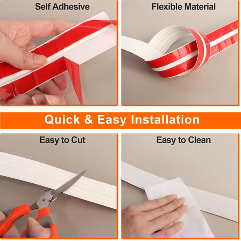 Elvone wall protector applied to tile for safer edges