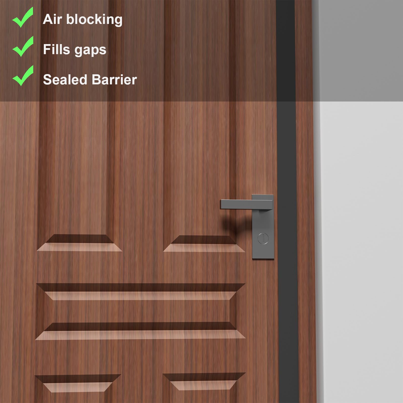 Elvone 2-inch wide gap seal blocks drafts and dust.