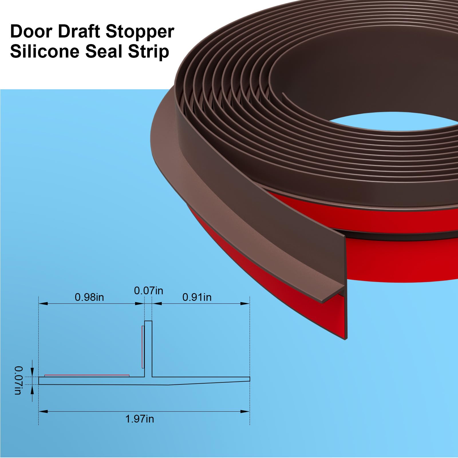 Elvone weather-strip door edge seal installed improves insulation and quiet rooms.