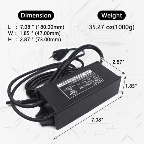 elxjar 10kV neon transformer label closeup showing voltage and protections