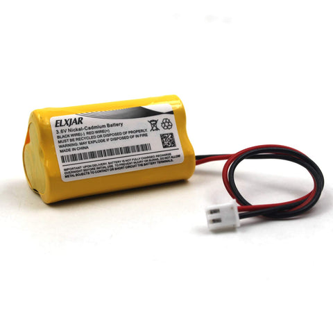 Elxjar Ni-Cd label closeup shows compatibility with multiple models