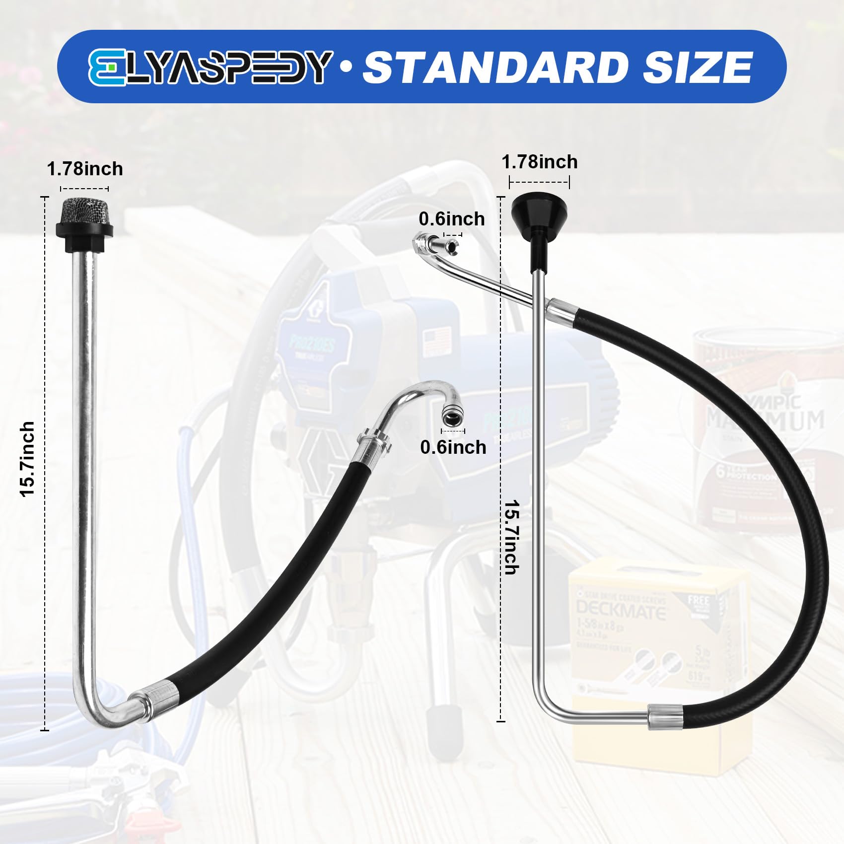 Elyaspedy curved-hose 27-inch shows flexible reach for even coating.