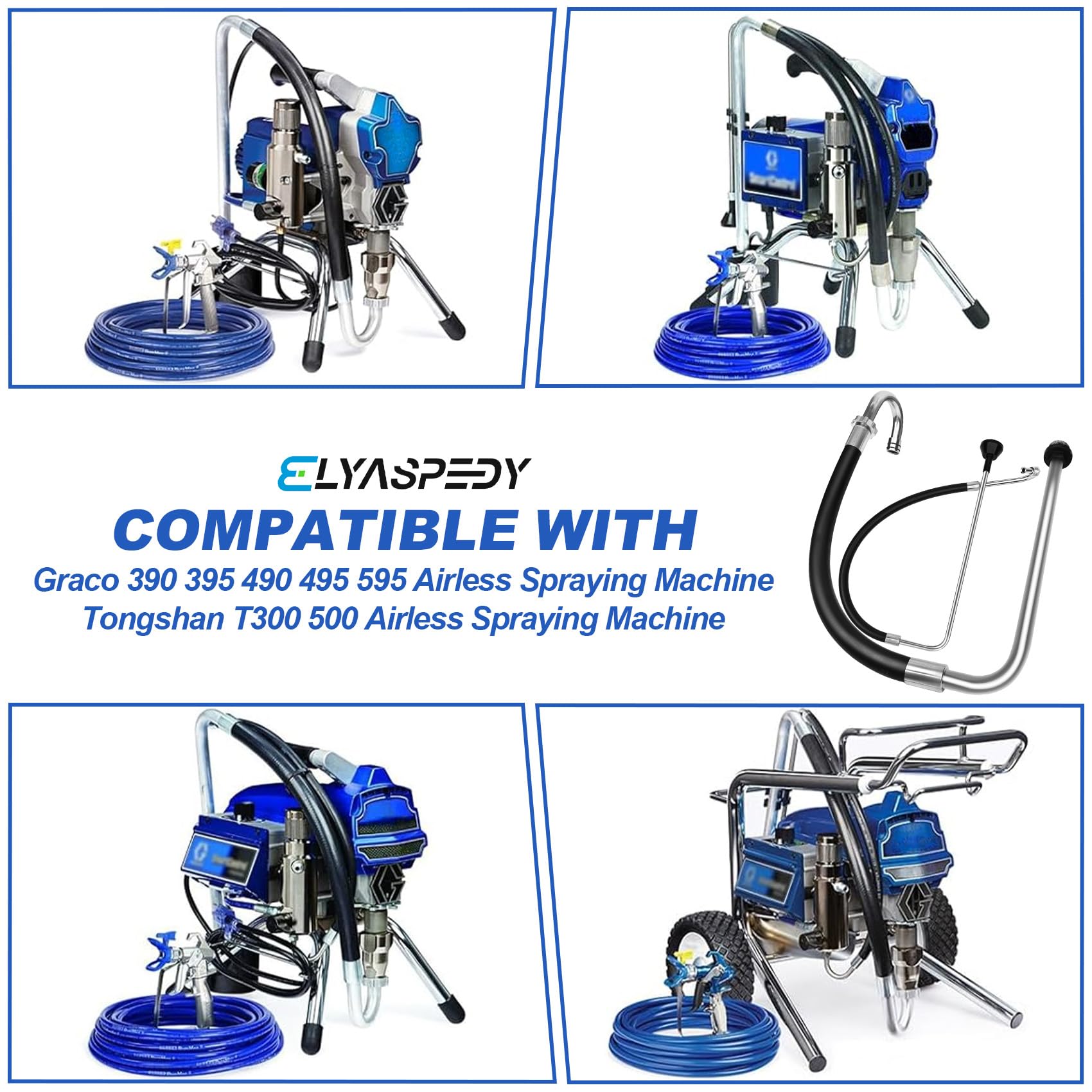 Elyaspedy compatibility with Graco and Tongshan demonstrates efficient model fit for spraying.