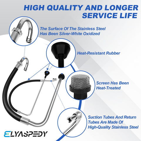 Elyaspedy stainless steel return-line emphasizes durability and steady flow.