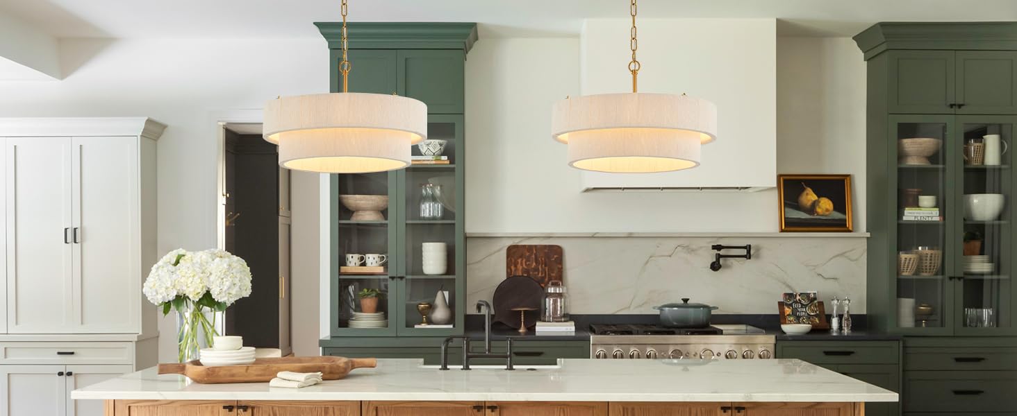 ELYCCUPA 6-bulb fixture delivers ample light in dining and living spaces.