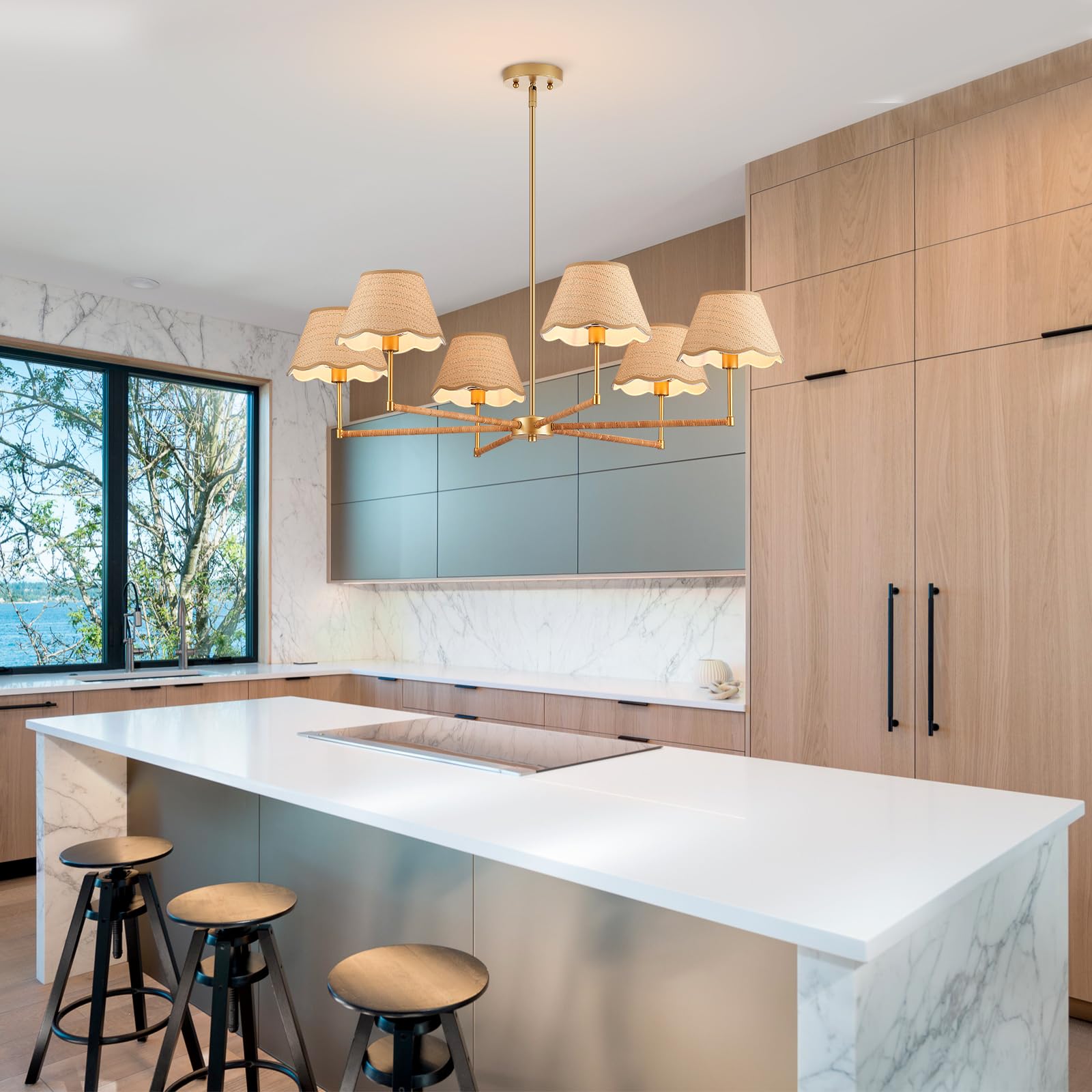 ELYCCUPA brass rod design delivers a clean, chain-free look for modern spaces.