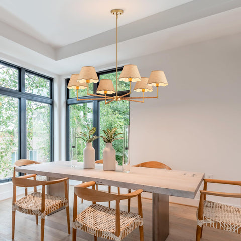 ELYCCUPA hand woven rattan chandelier highlights natural texture for rustic interiors.