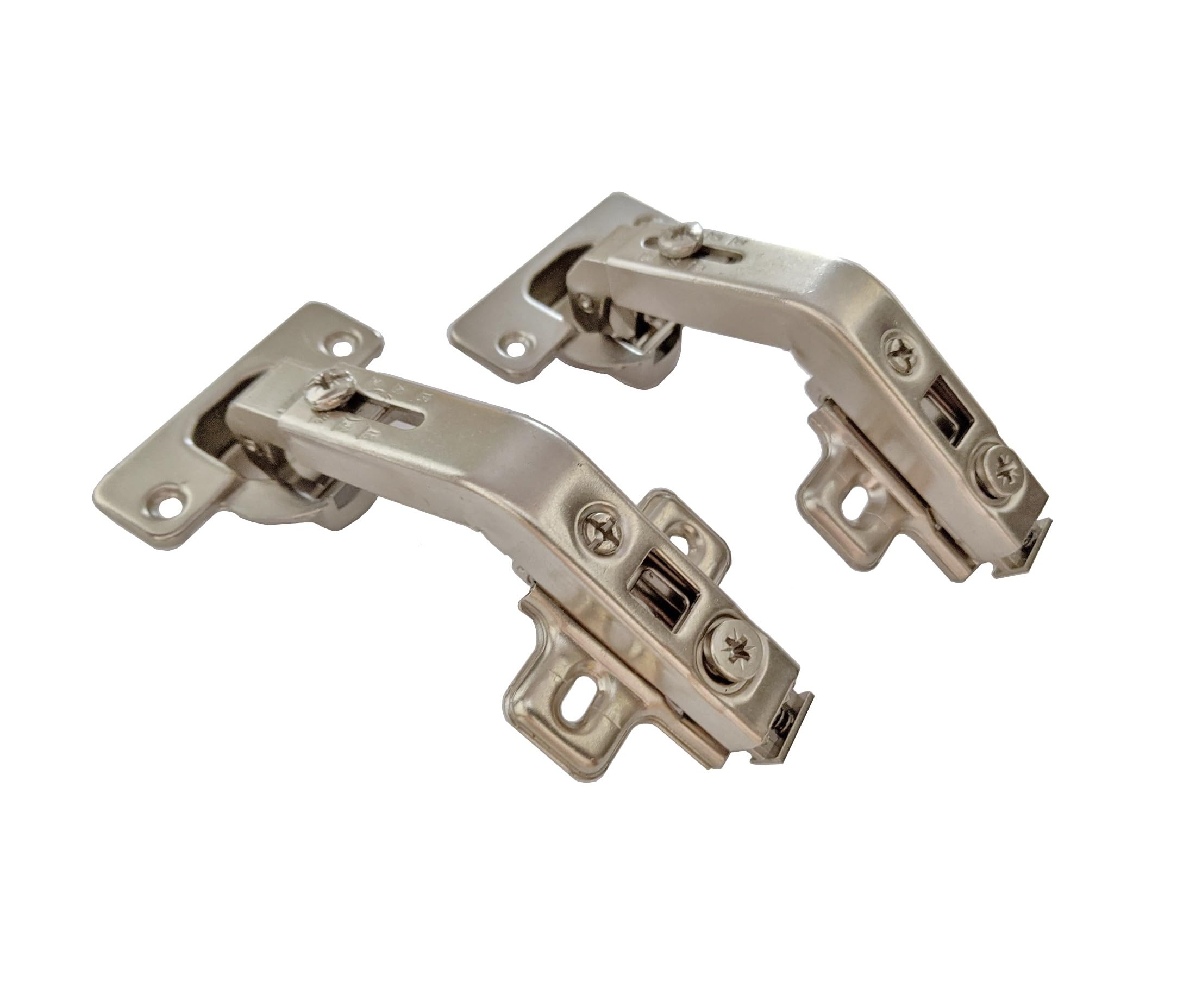 Elysian 135-degree folding door hinge demonstrates wide opening for bi-fold cabinets