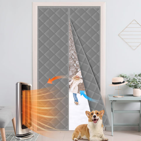 Elytsemoh cotton thermal door screen with magnetic closure enables hands-free operation.