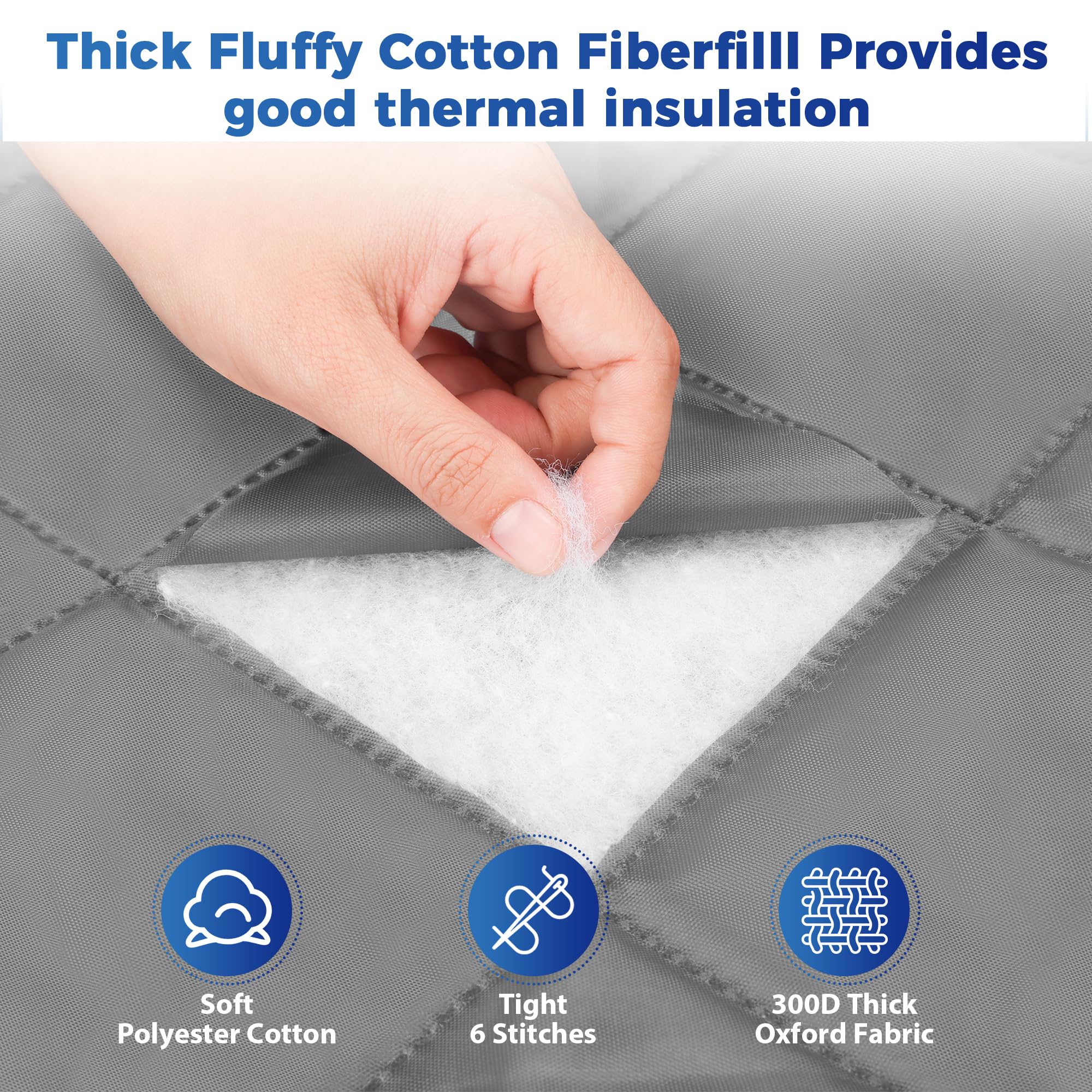 Waterproof Oxford fabric resists rain, dust, and splashes.
