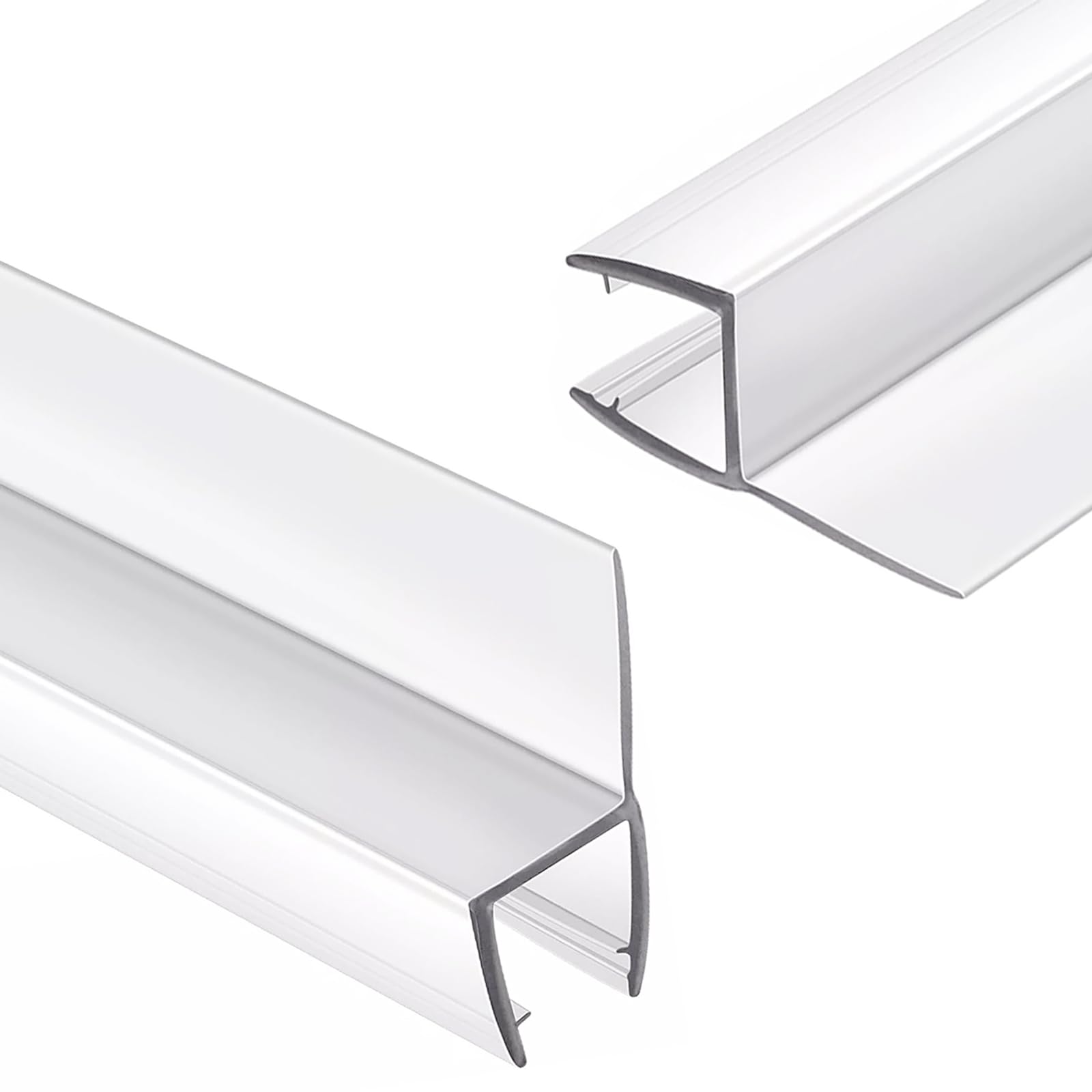 ELYXIAN frameless shower door seal clear strip on glass showing discreet fit and water barrier