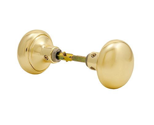 Em-D-Kay 48 polished brass door knob set for surface mortise locks; compatible with Marks 91A/3 and similar models.