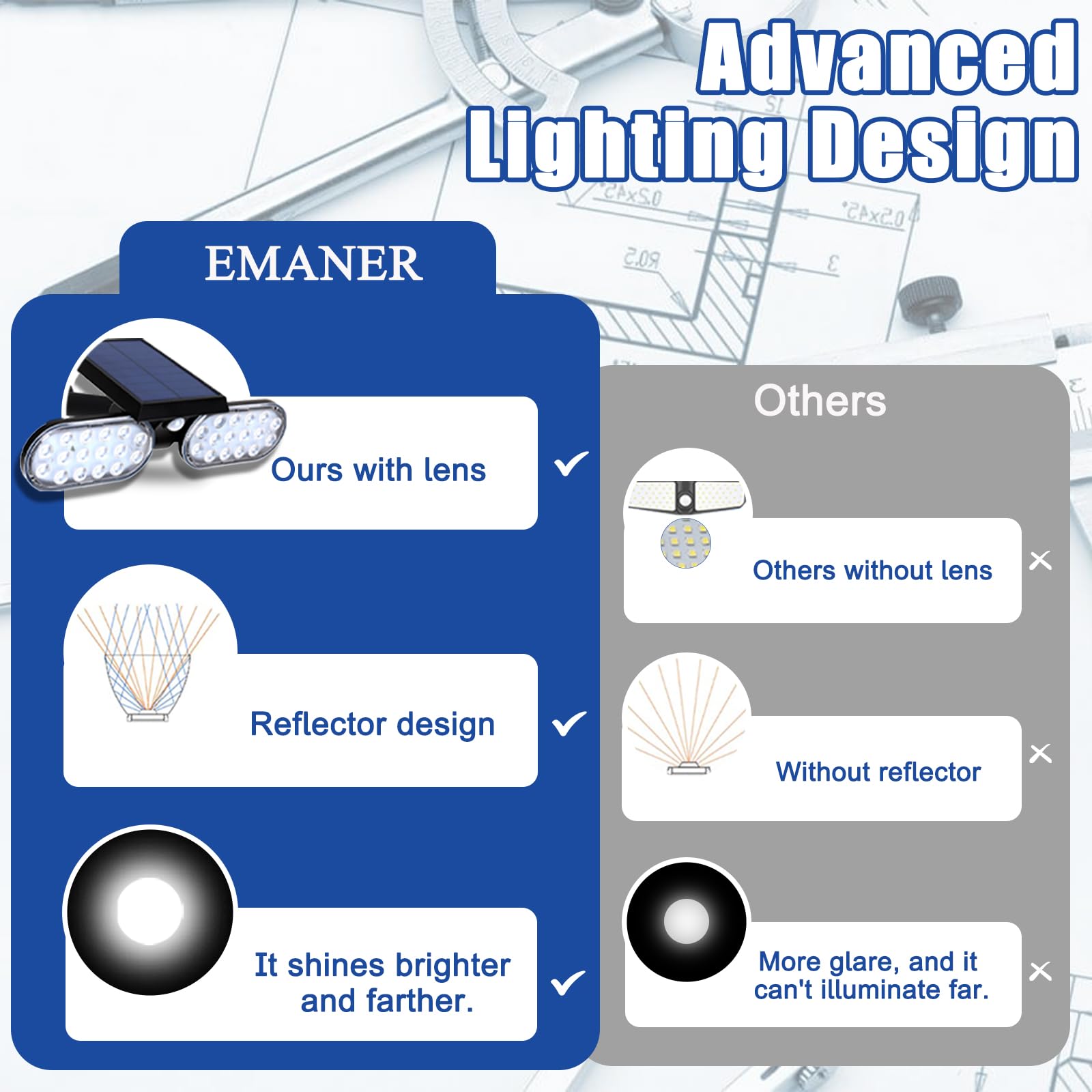 EMANER ground or wall mounting offers versatile placement.