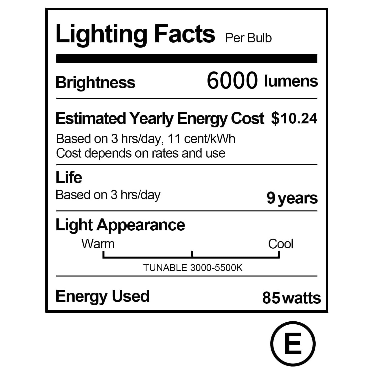 EMART safety reminder to avoid touching bulb after power off.