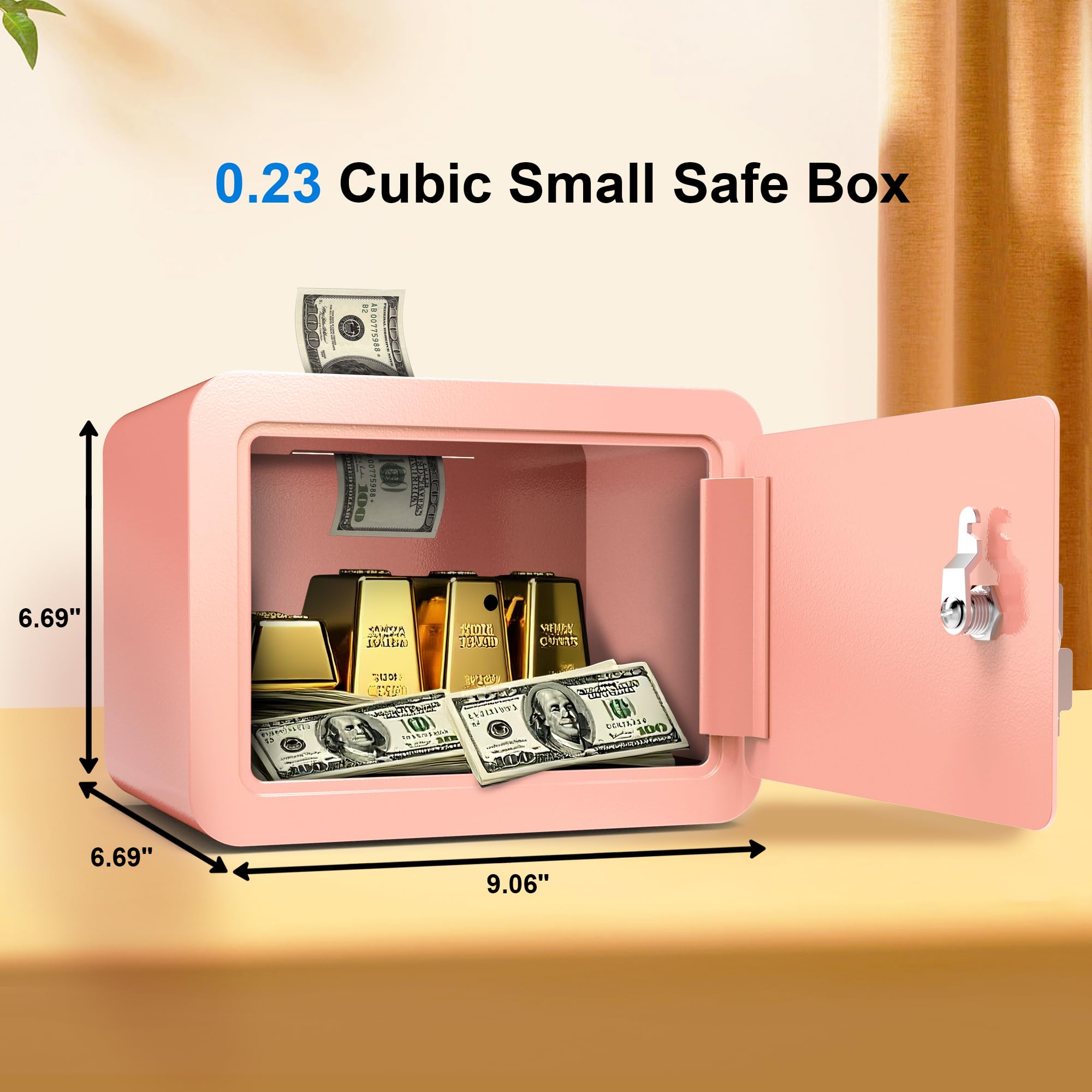 Emasme Pink Safe dorm or office storage solution