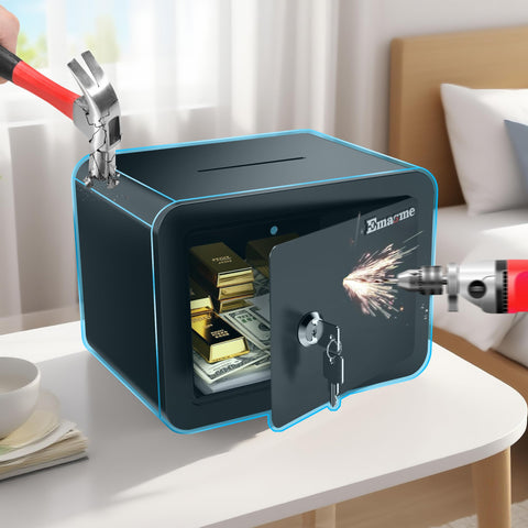 Emasme dorm-room-compact safe stores cash and keys securely in tight spaces.
