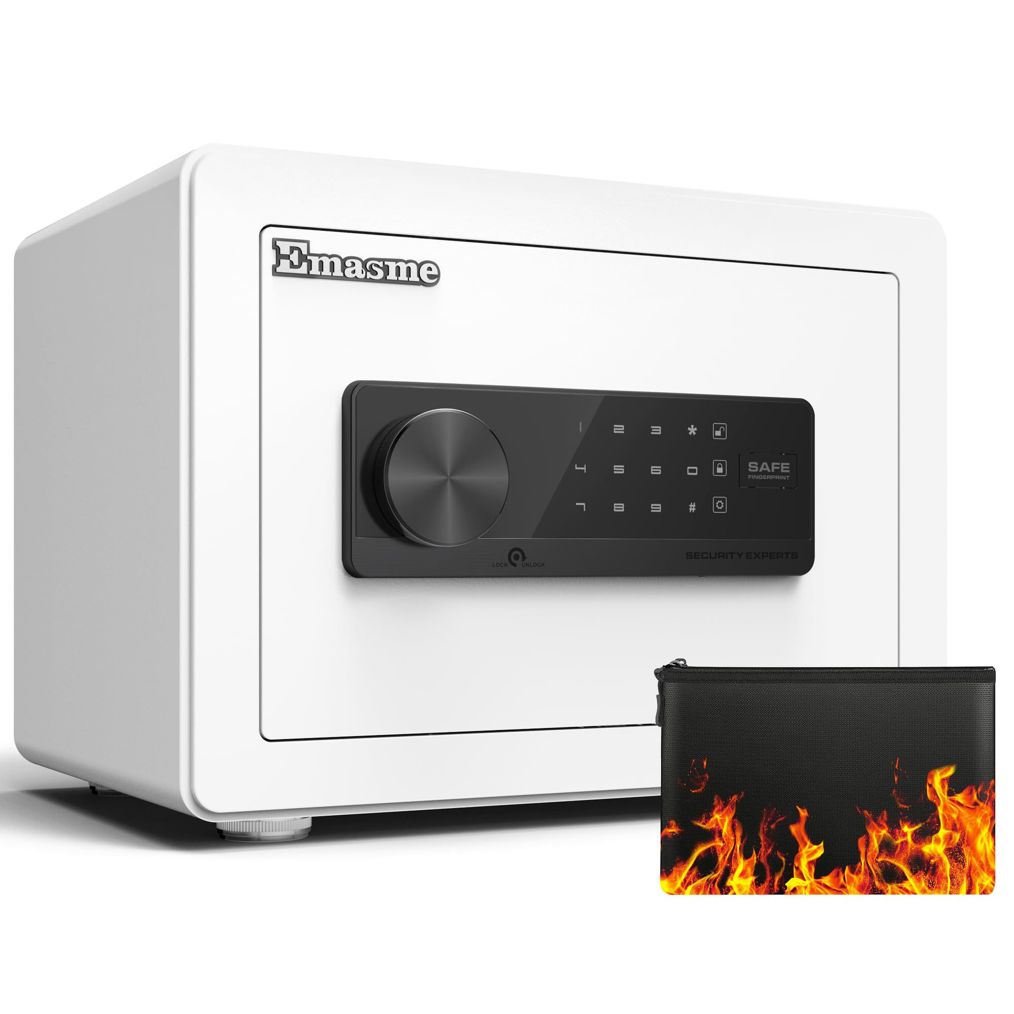 Emasme small safe front view for compact home security