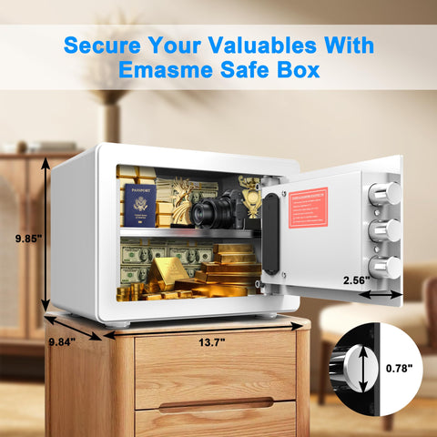 Emasme safe with backlit keypad for easy access in low light