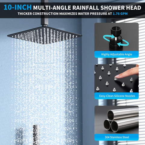EMBATHER handheld shower with a 70-inch hose for versatile use.