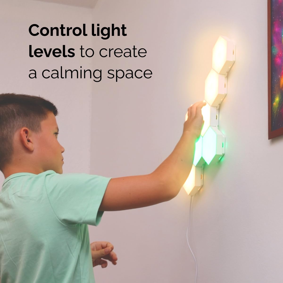 Emberela HEXlights configurable layout features adaptable hexagon shapes for walls or tables