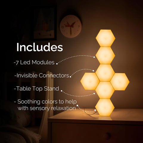 Emberela HEXlights table stand included supports tabletop setups and versatile placement