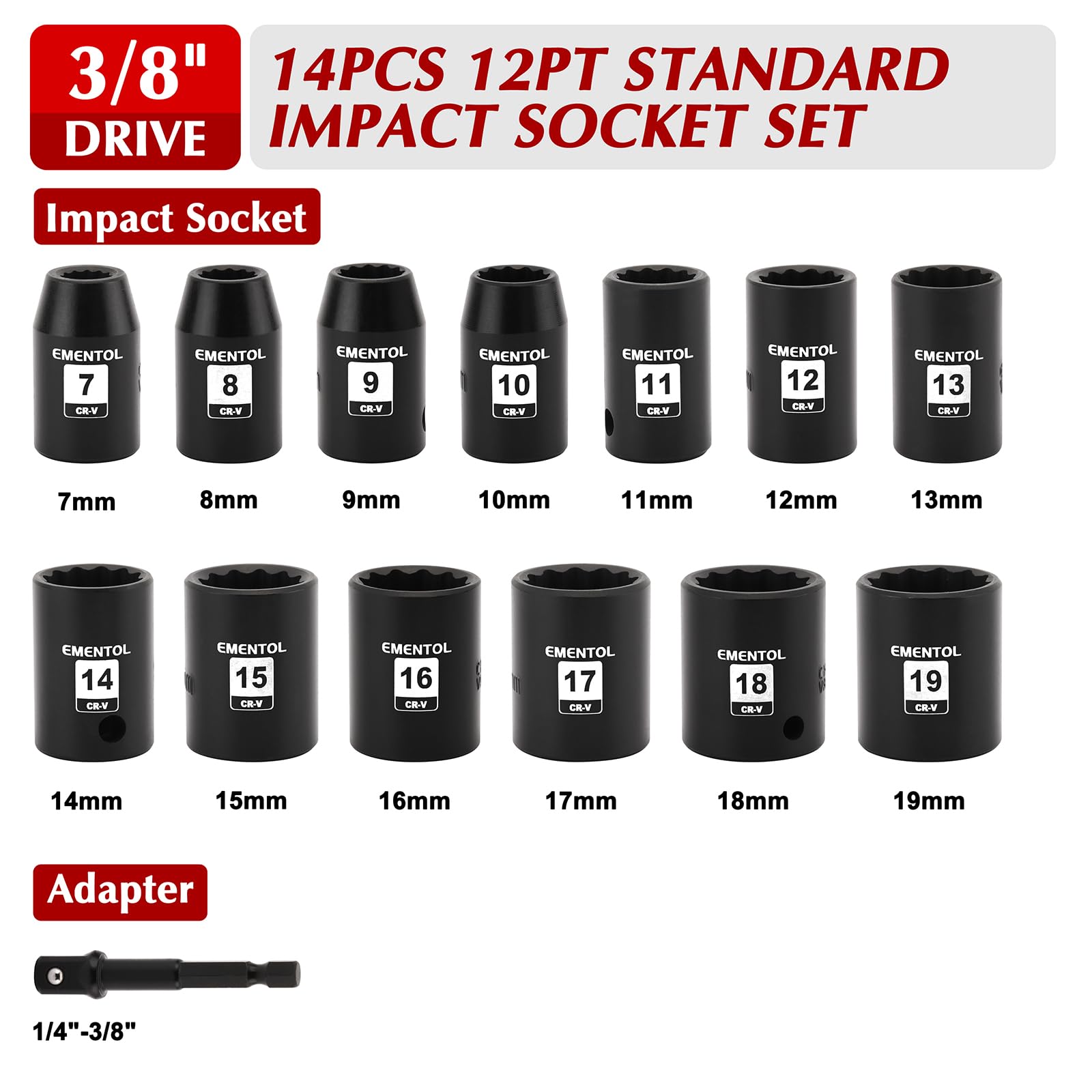 EMENTOL close-up of 12-point socket design for secure grip on stubborn fasteners.