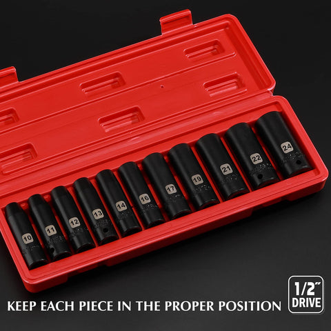 EMENTOL chrome-vanadium steel sockets offer durable performance for tough jobs.