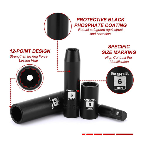 Ementol drill bit adapter included for drilling and driving tasks.