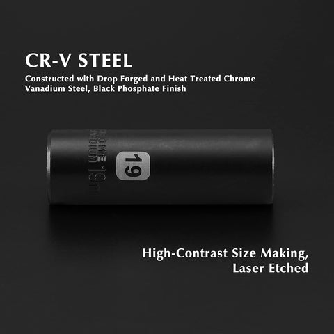 EMENTOL high-contrast size markings aid fast identification of sockets.