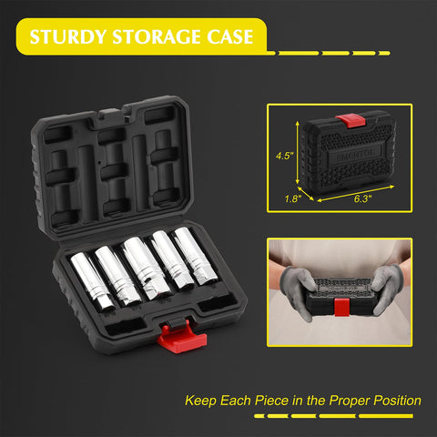 EMENTOL 14mm thin-wall spark plug socket for better accessibility