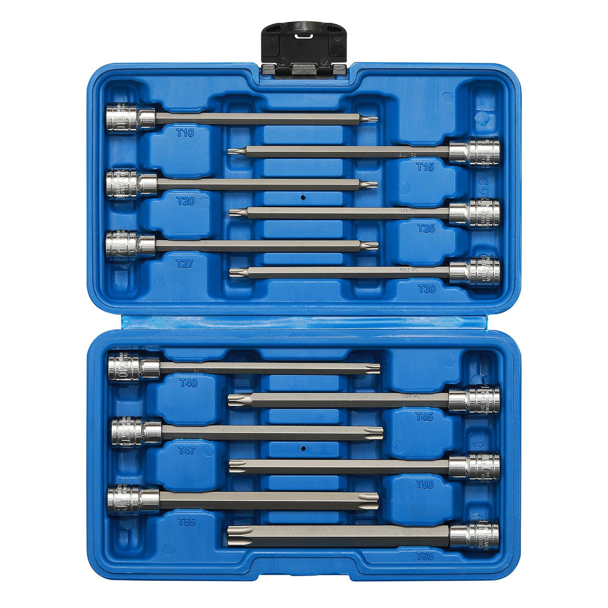 EMENTOL Torx socket set with 12 pieces for deep reach in tight spaces.
