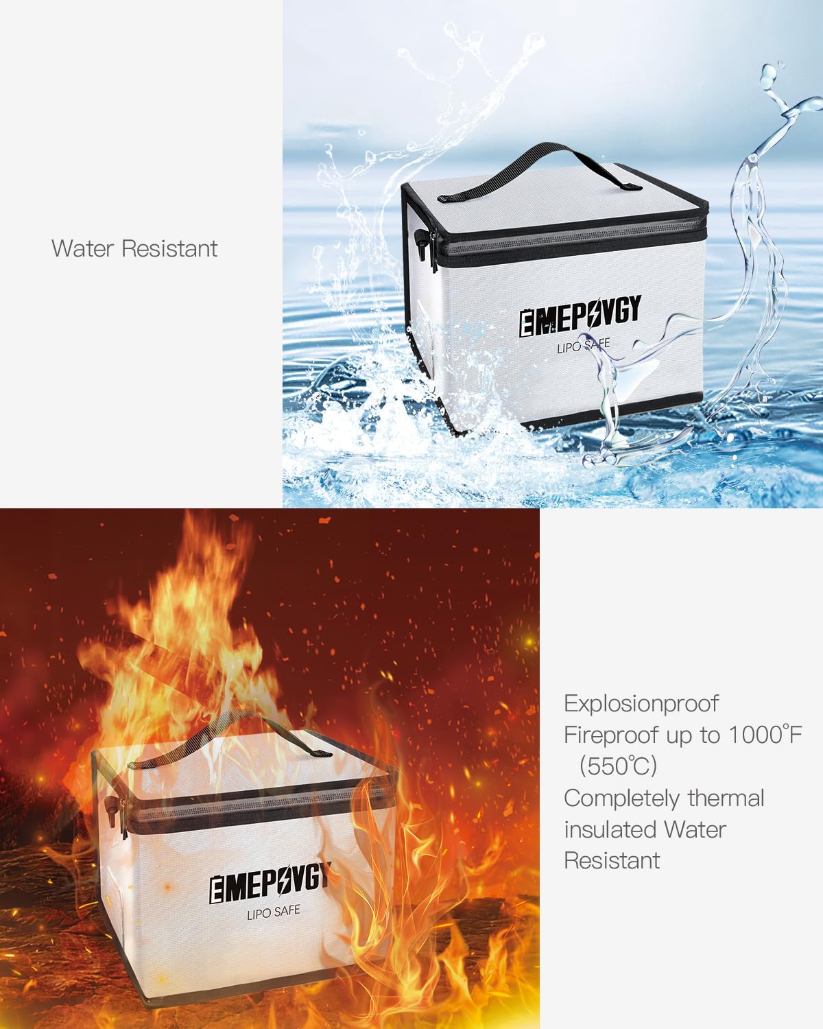 EMEPOVGY fireproof bag handle strap aids easy transport.