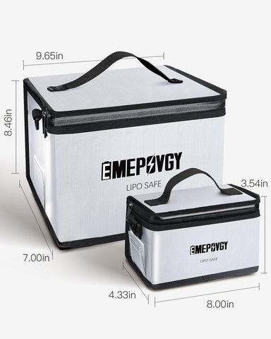 EMEPOVGY fireproof bag material detail highlights fiberglass and aluminum layer.