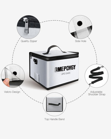 EMEPOVGY fireproof bag small compact size for quick outings.