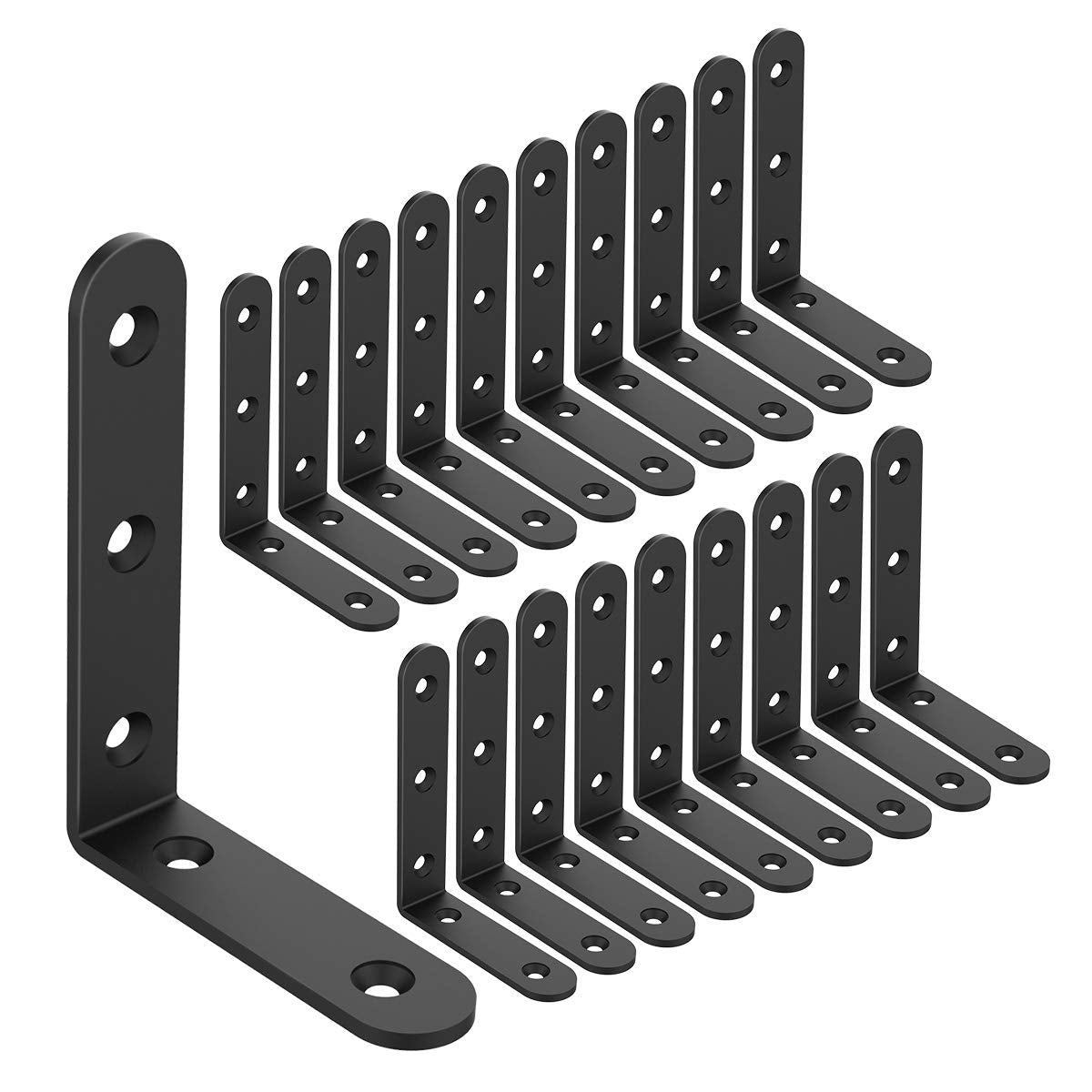 Emeroll 20-piece L corner brackets for sturdy shelves and furniture.