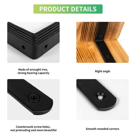 Close-up of rounded corners on Emeroll L bracket to prevent scratches.