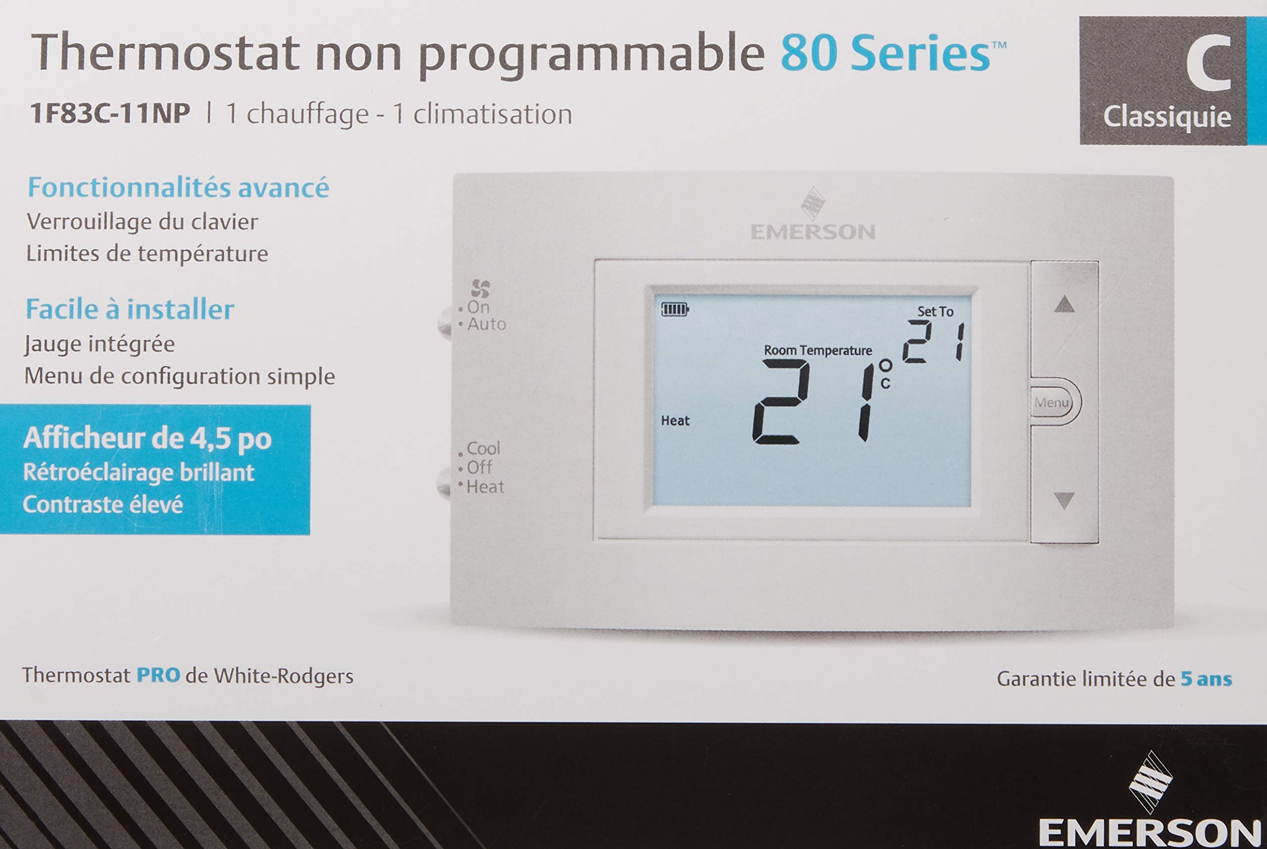 Emerson 1F83C-11NP illuminated display for easy visibility in low light.