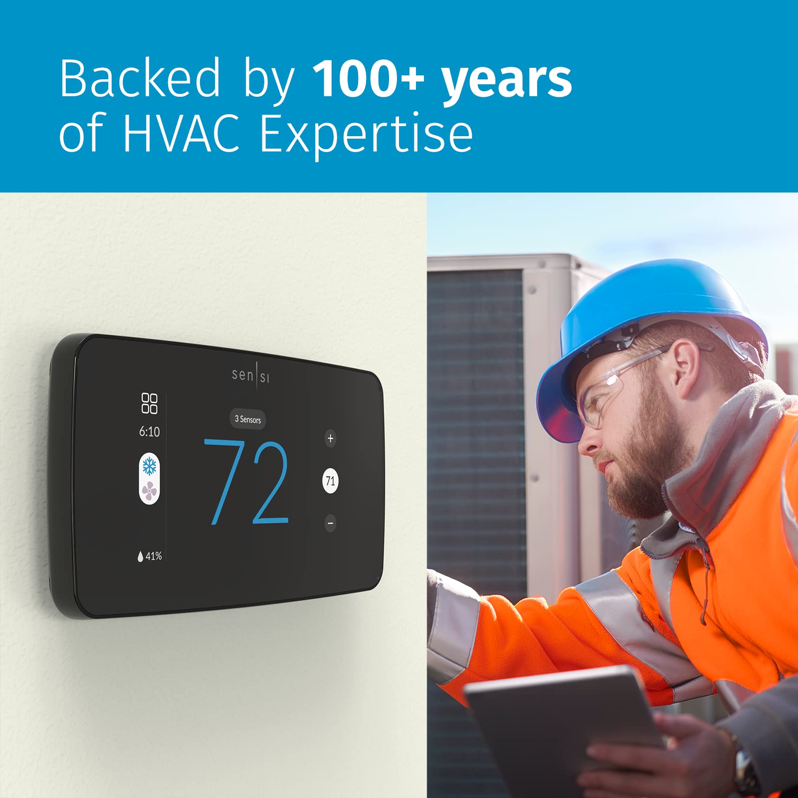 Sensi HVAC maintenance alerts and usage monitoring