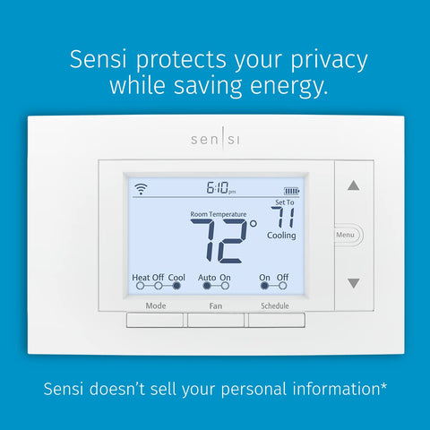 Emerson Sensi thermostat digital display with clear readouts