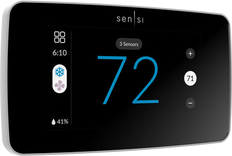 Emerson Sensi Touch 2 display front view for intuitive thermostat control.